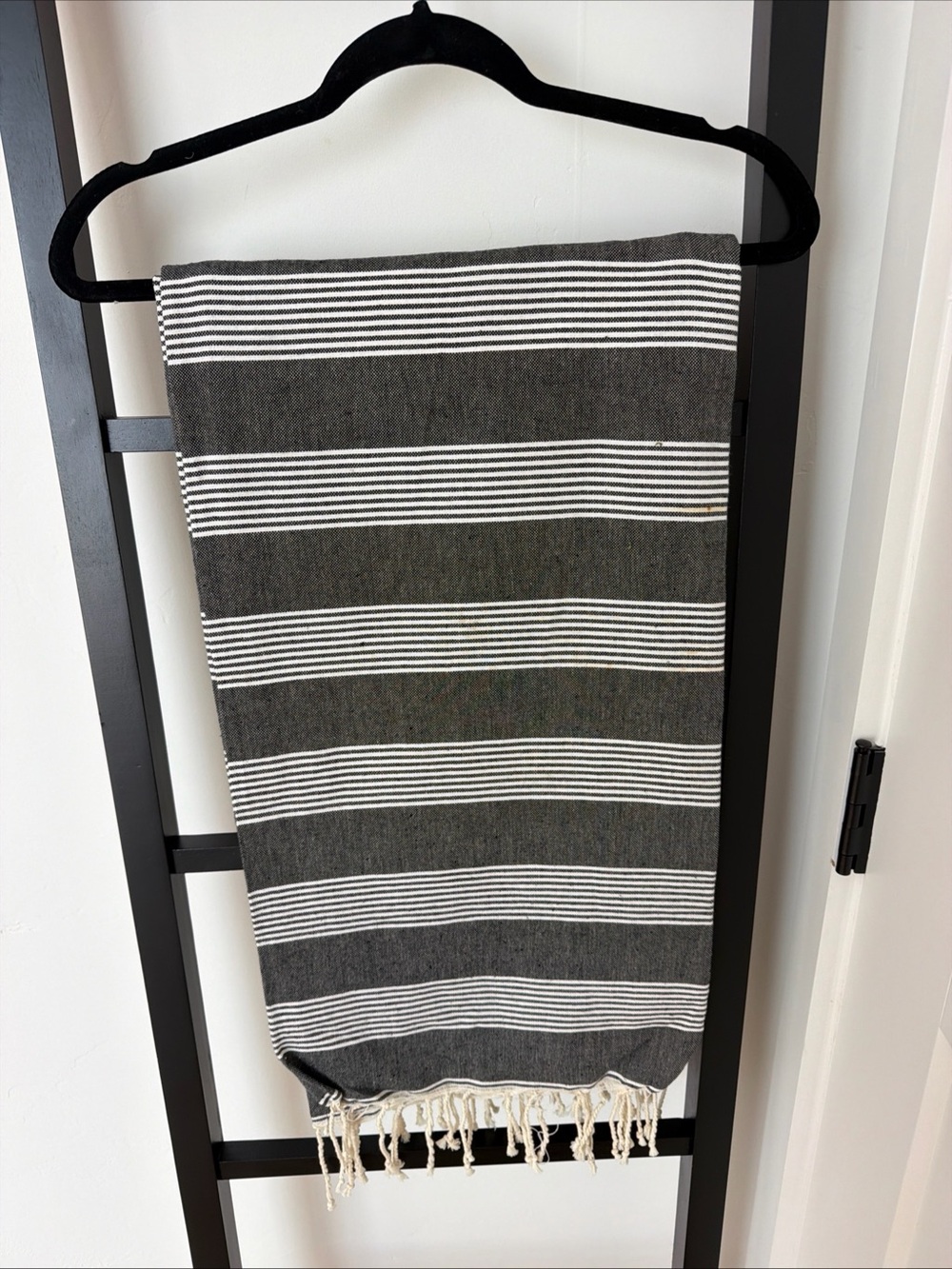 Grasslands Road Black and White Striped Table Linen